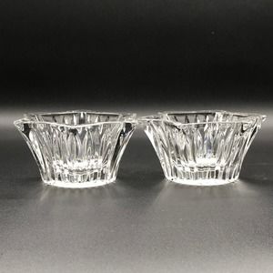 Mikasa Set of 2 Holiday Star Diamond Fire Crystal Tealight Votive Candle Holders